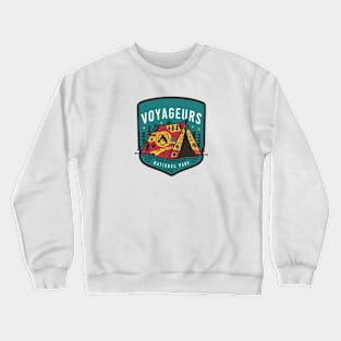 Voyageurs National Park Camping Bedge Crewneck Sweatshirt